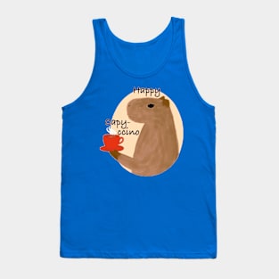 Happy capy-ccino funny capybara Tank Top